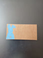 Bunny in Blue on rectangle brown place card