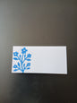 Flower Bunch in Brilliant Blue on rectangle white place card