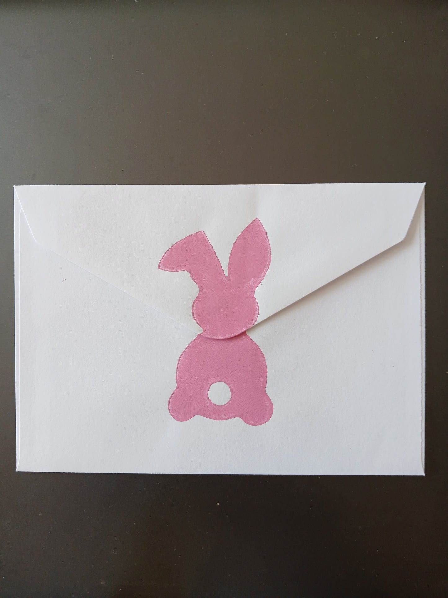 Bunny in Pink on white notelet