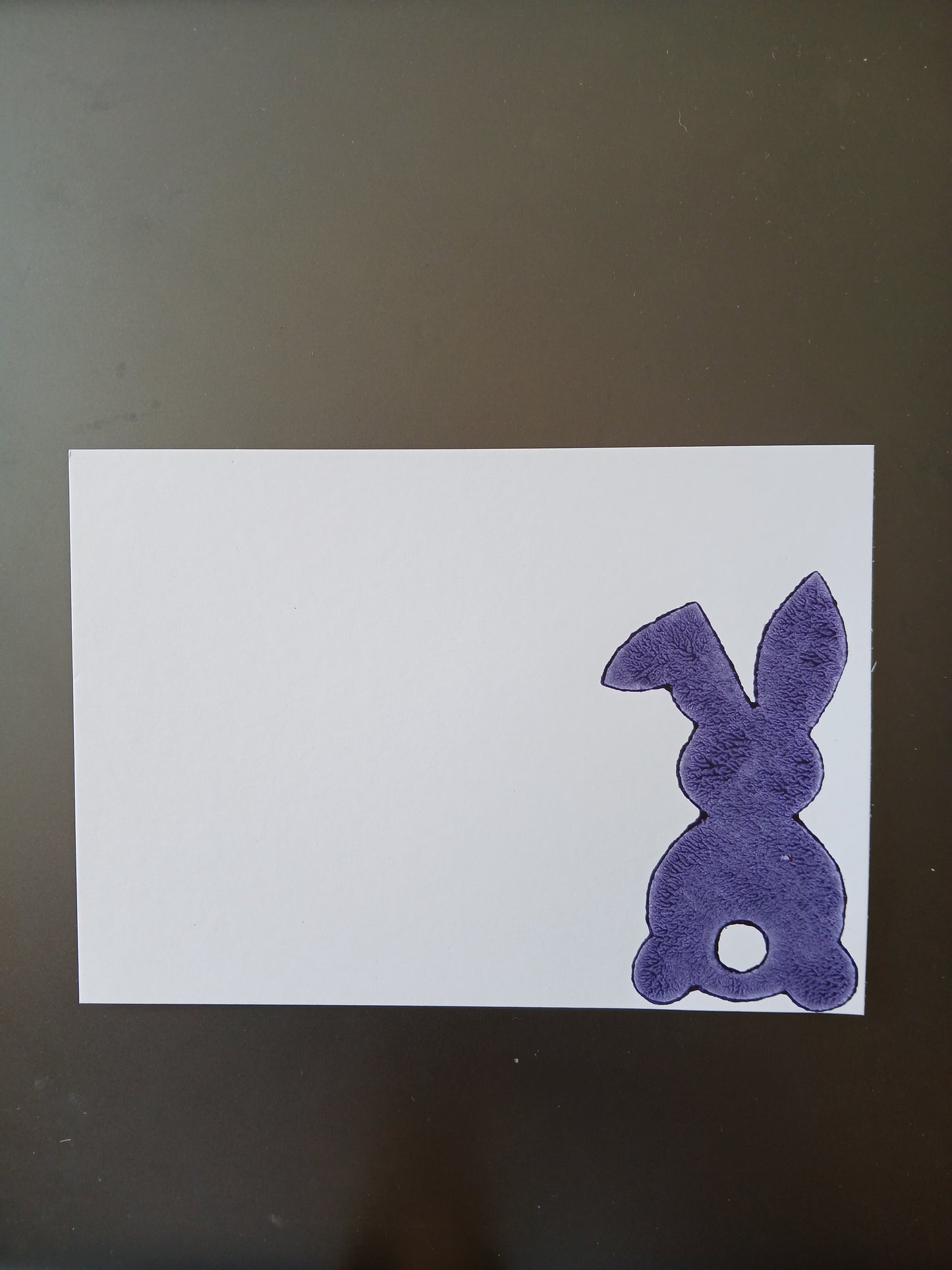 Bunny in Purple on white notelet