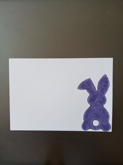 Bunny in Purple on white notelet