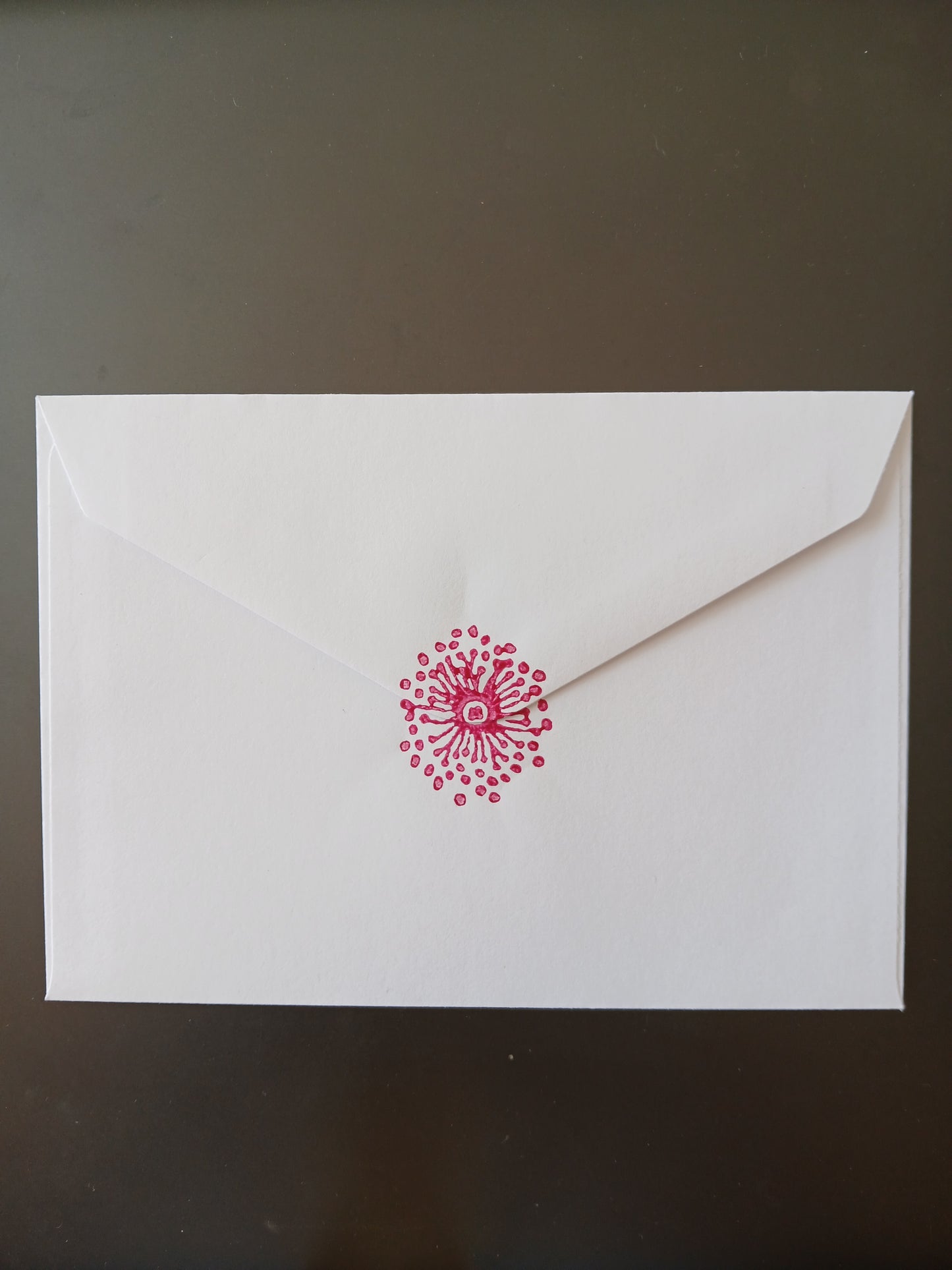 Dog Rose in Pink & Raspberry on white notelet