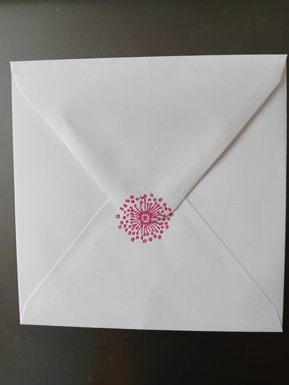 Dog Roses in Pink & Raspberry on white card