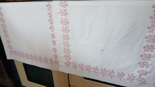 Flower Bunch in Rose on white Oxford pillowcases