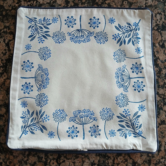 Seeds in mixed Blues cushion cover