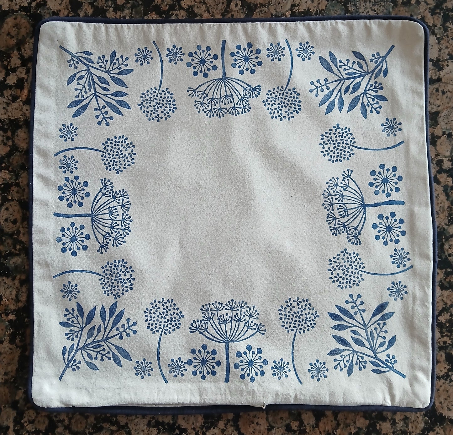 Seeds in Navy Blue cushion cover