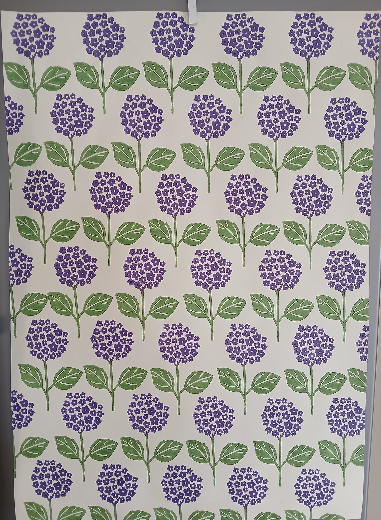 Hydrangeas Style 1 in purple & green wrapping paper