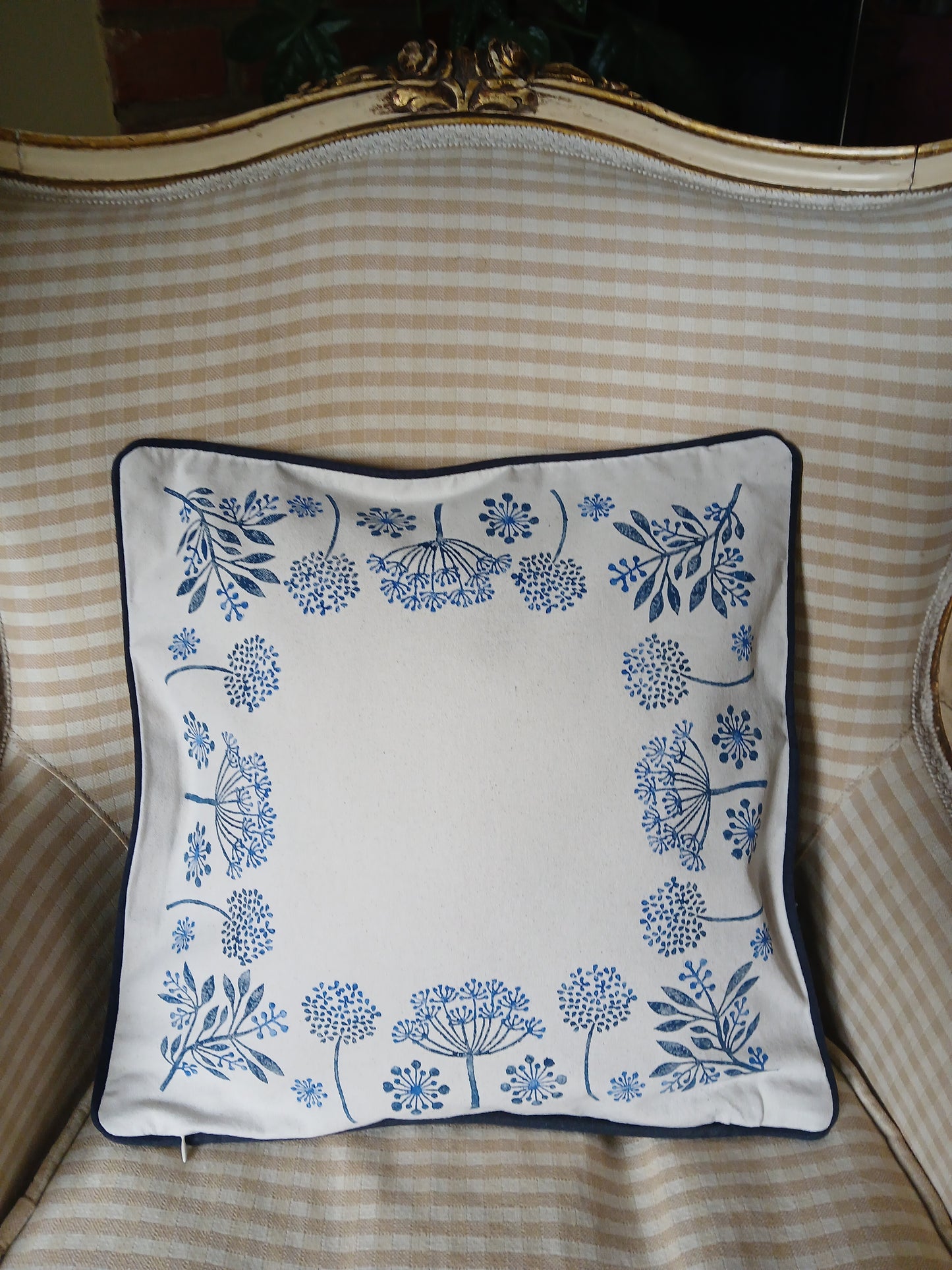 Seeds in mixed Blues cushion cover