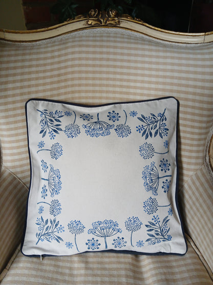 Seeds in mixed Blues cushion cover