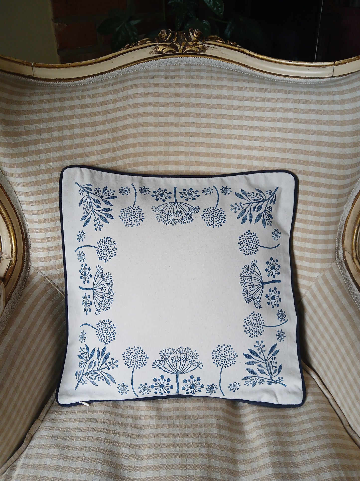 Seeds in Navy Blue cushion cover