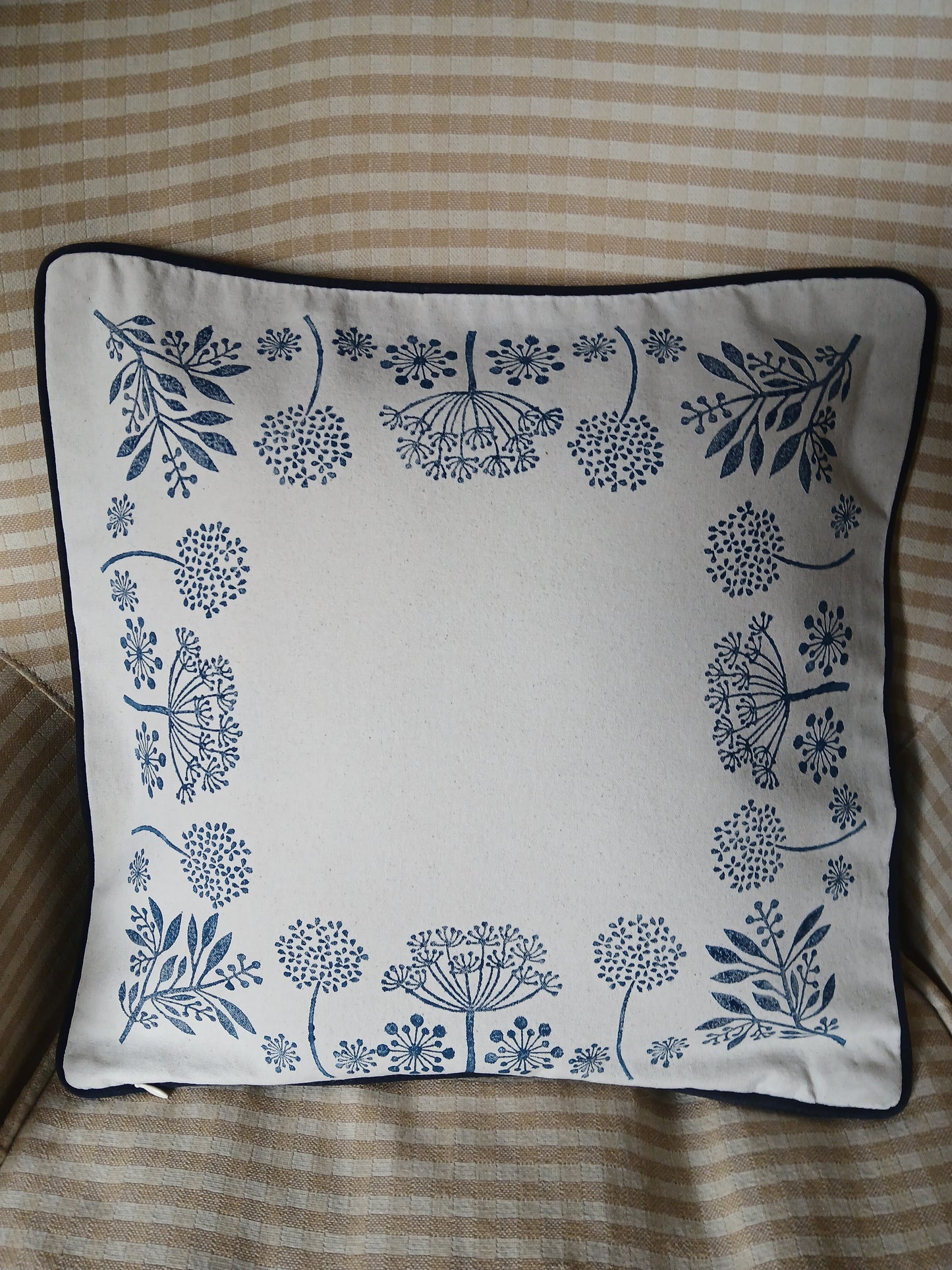 Seeds in Navy Blue cushion cover