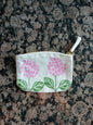 Hydrangeas in Pink & Green on natural cotton purse