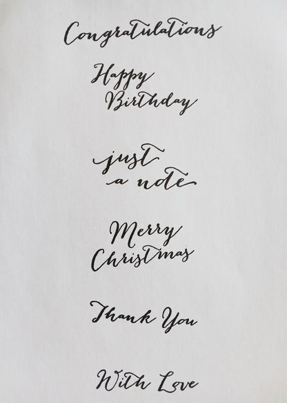 Chicken - Small Spotty with head up - in Navy on white notelet