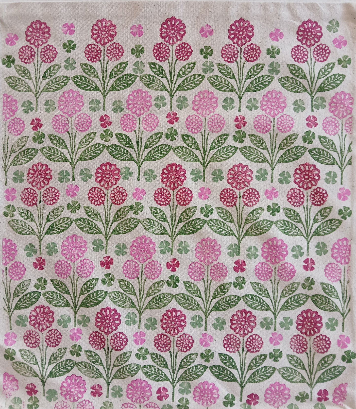 Marigolds Style 2 in Pink, Raspberry & Green cushion cover