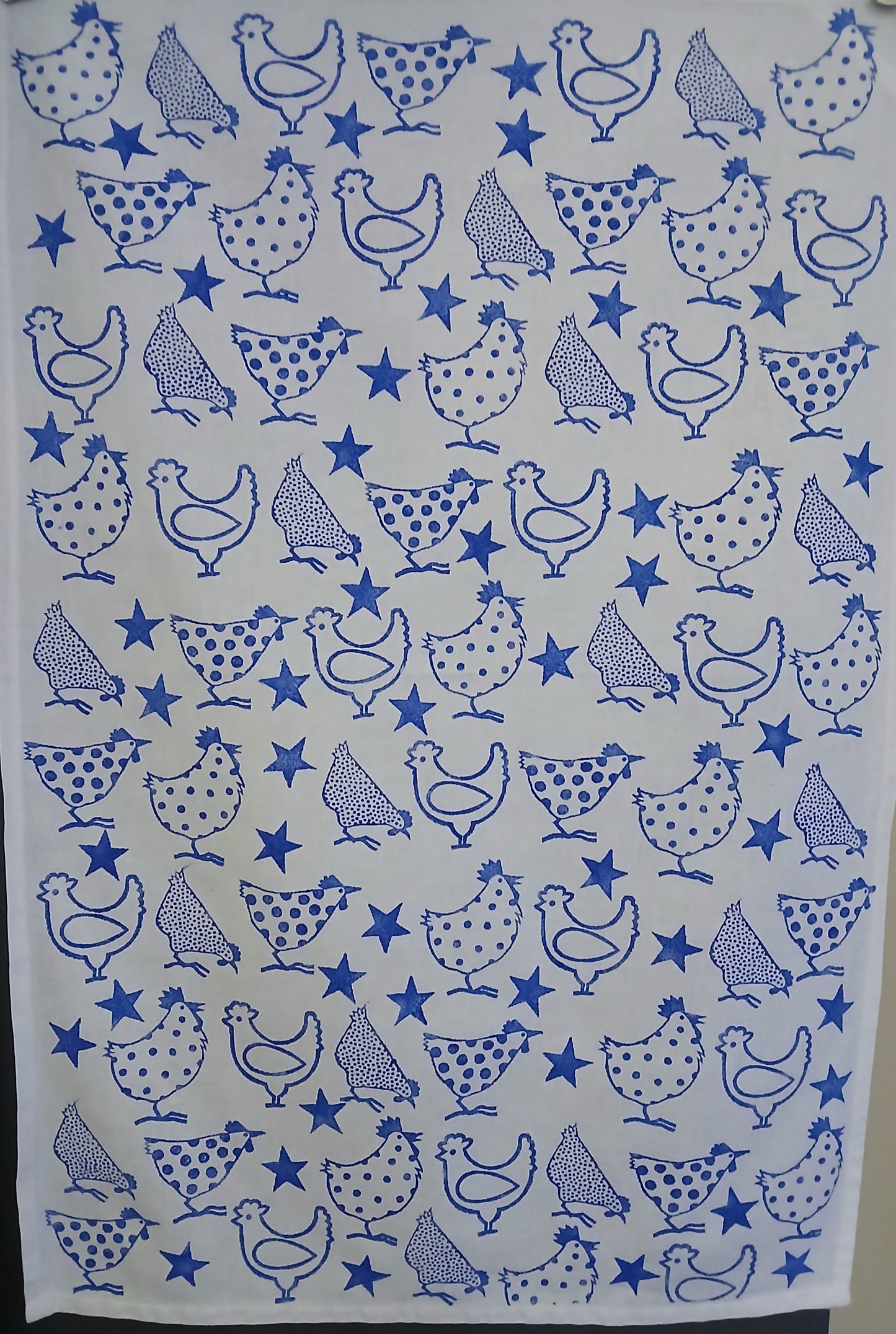 Chickens on cotton teatowel