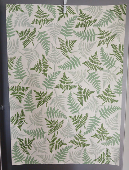 Ferns in Mixed Greens wrapping paper