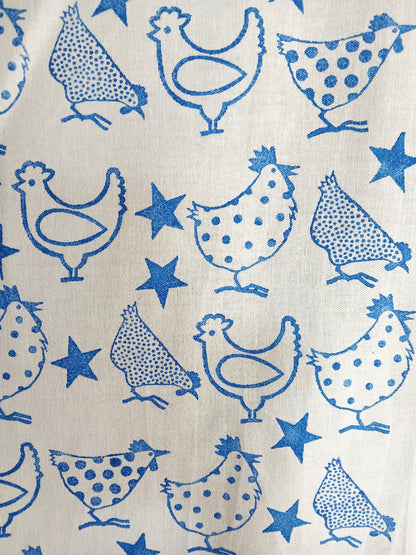 Chickens on cotton teatowel