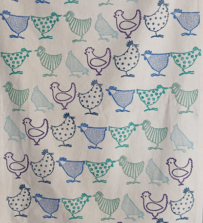 Chickens on cotton teatowel
