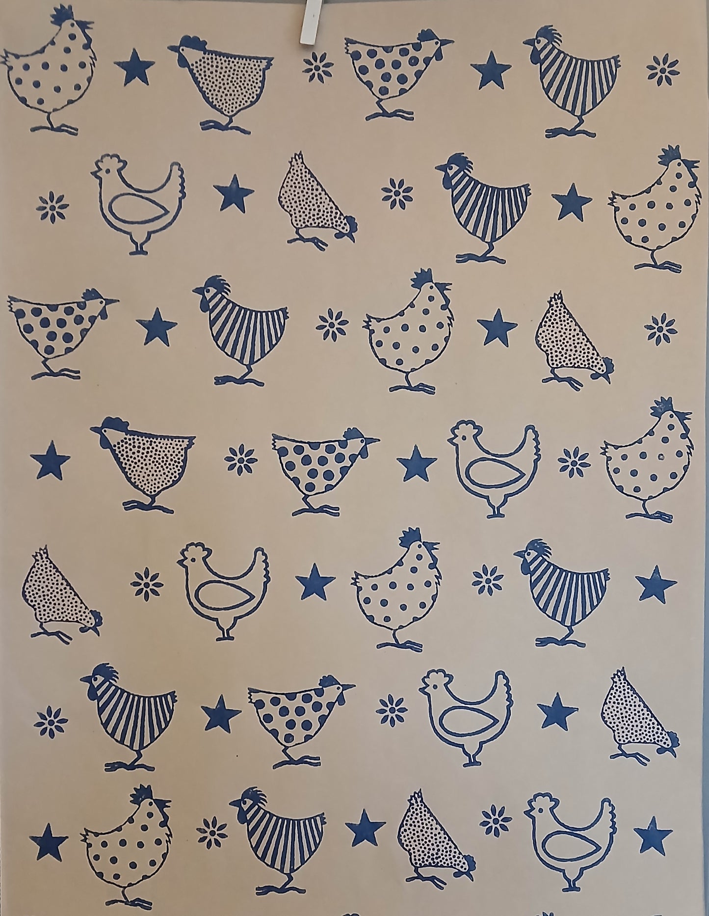 Chickens in Navy wrapping paper