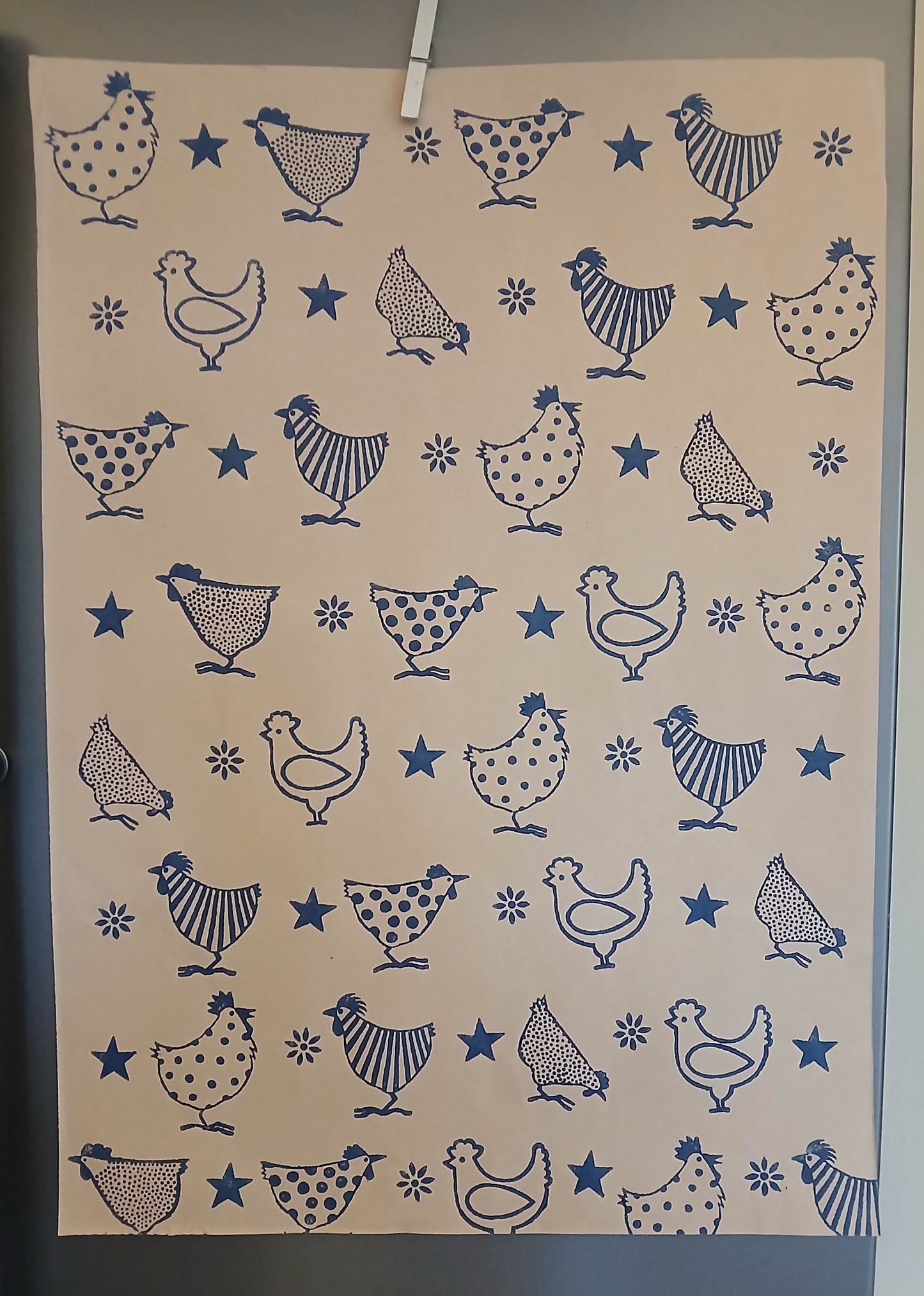 Chickens in Navy wrapping paper