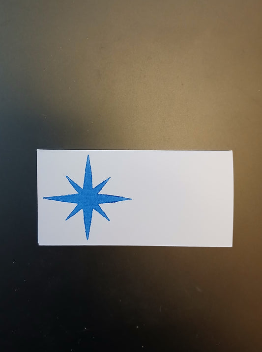Star on rectangle white place card (suitable for Christmas)