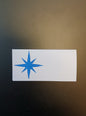 Star on rectangle white place card (suitable for Christmas)