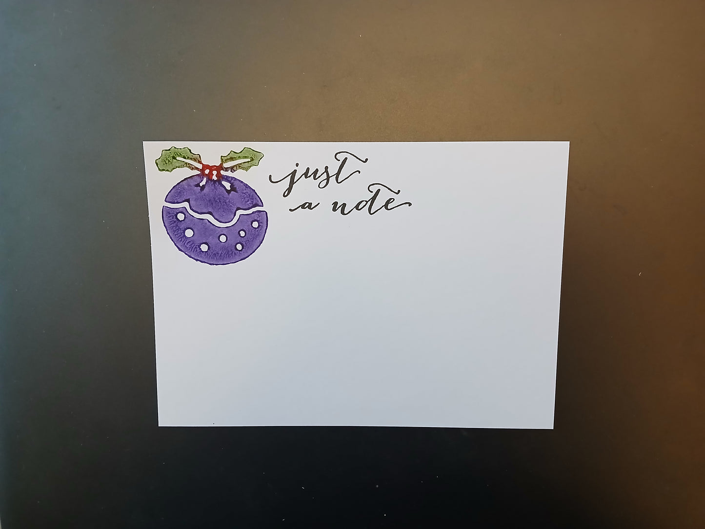 Christmas Pudding 'Just a Note' notelet