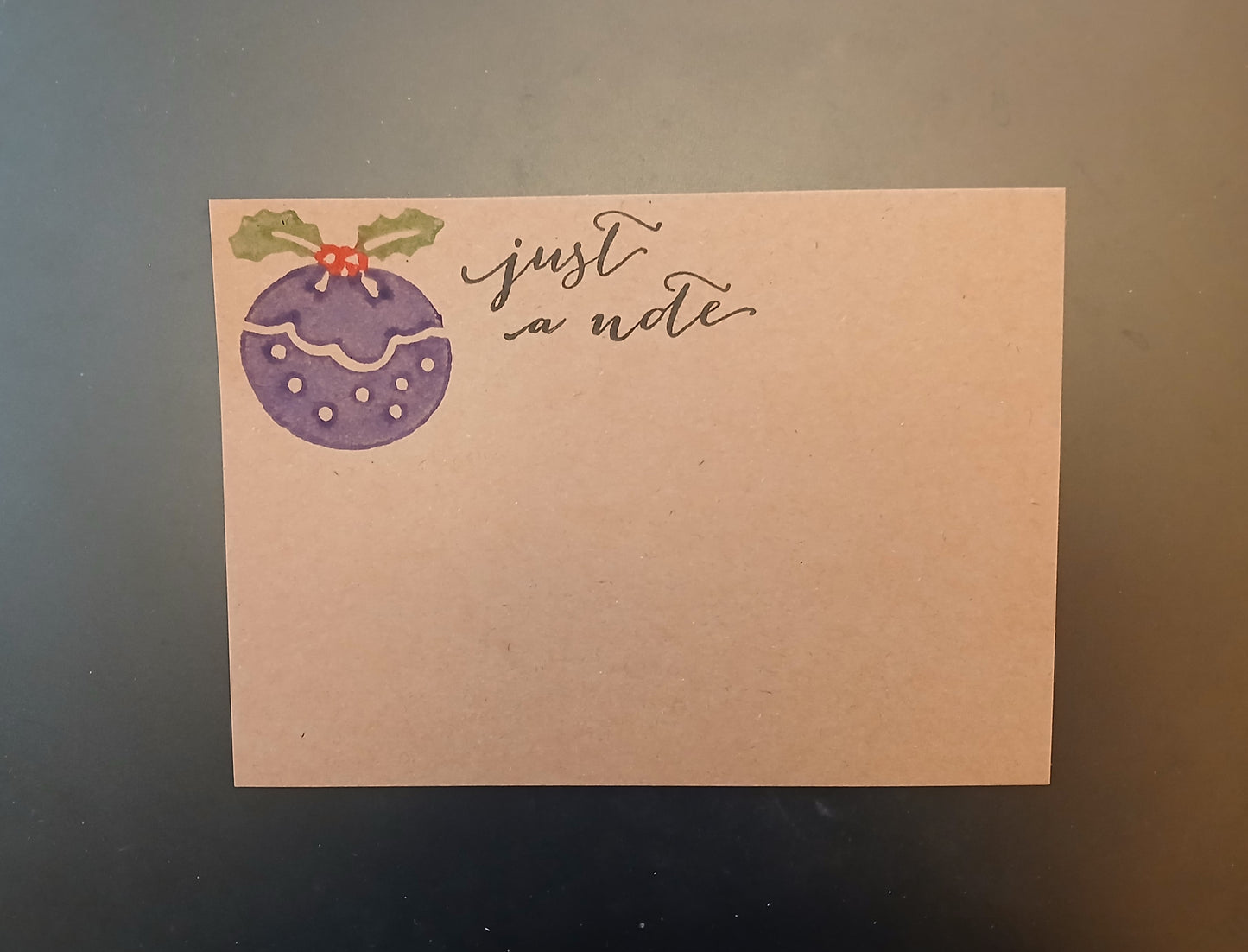 Christmas Pudding 'Just a Note' notelet