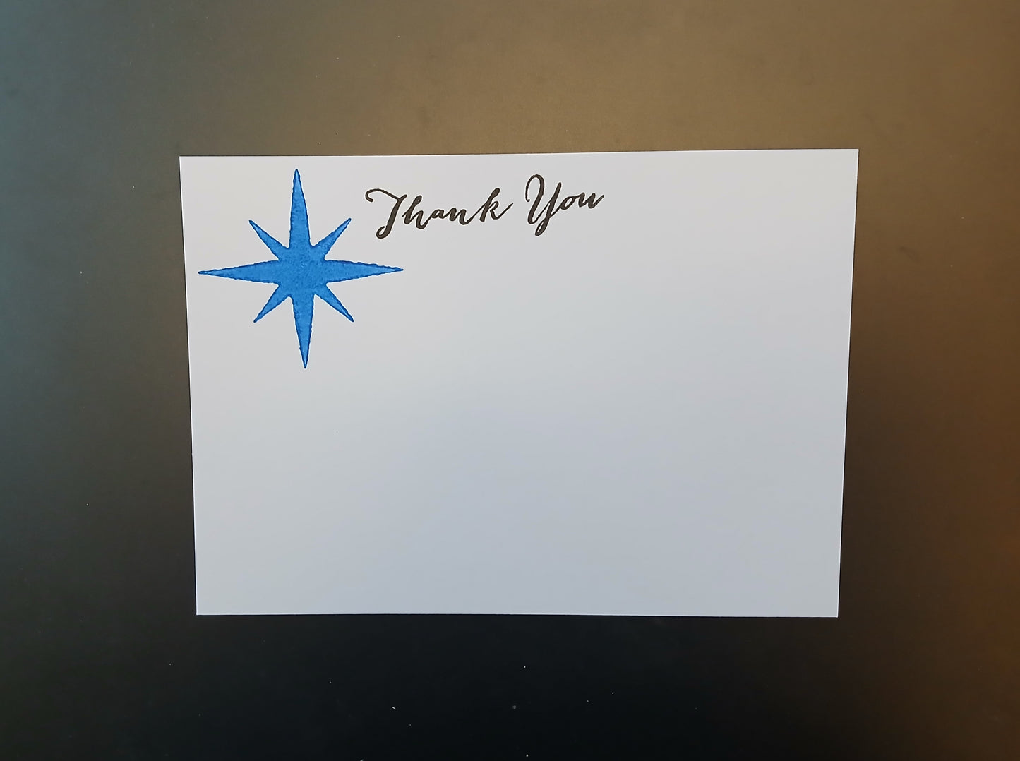 Blue Star 'Thank You' notelet  (suitable for Christmas)