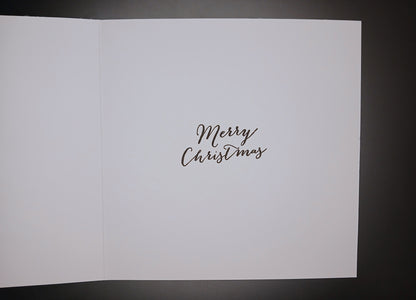 Wreath & Christmas Pudding on white card