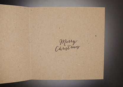 Wreath & Christmas Star on brown card