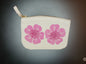 Dog Rose in pink & raspberry on natural cotton purse
