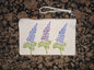 Lupins in purple & blue on natural cotton canvas pouch