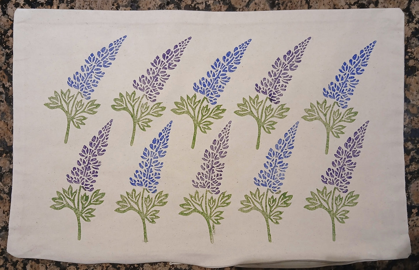 Lupin in purple & blue cushion cover