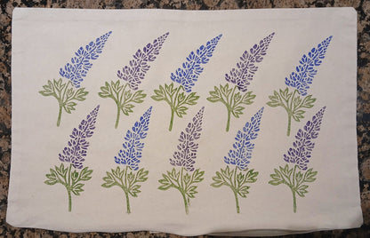 Lupin in purple & blue cushion cover