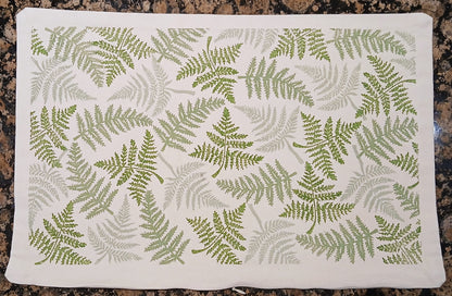 Ferns in three greens cushion cover