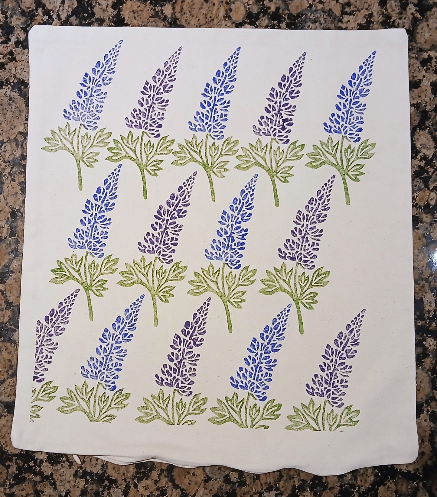 Lupin in purple & blue cushion cover