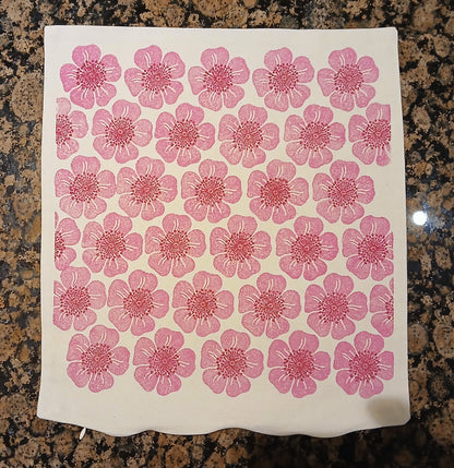 Dog Rose in raspberry & pink cushion cover