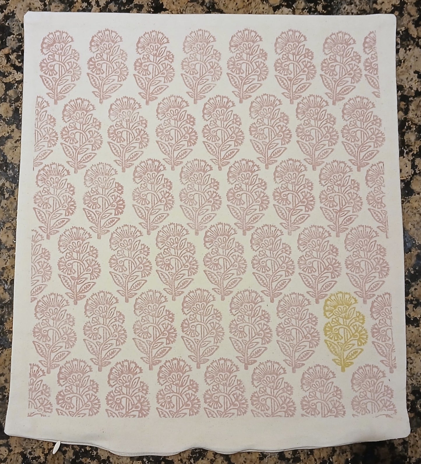 Traditional Indian Flower in rose with gold detail cushion cover