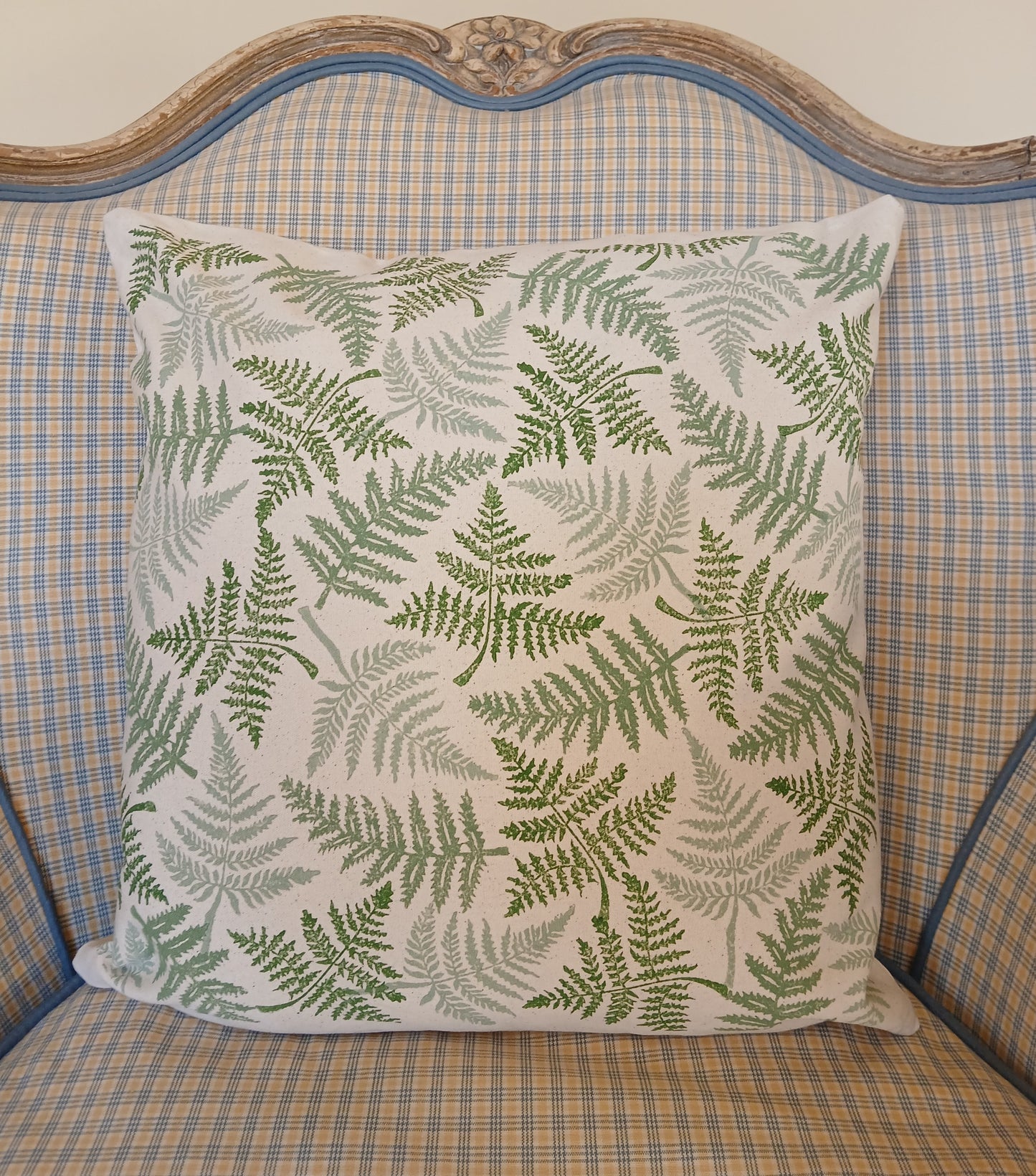 Ferns in three greens cushion cover