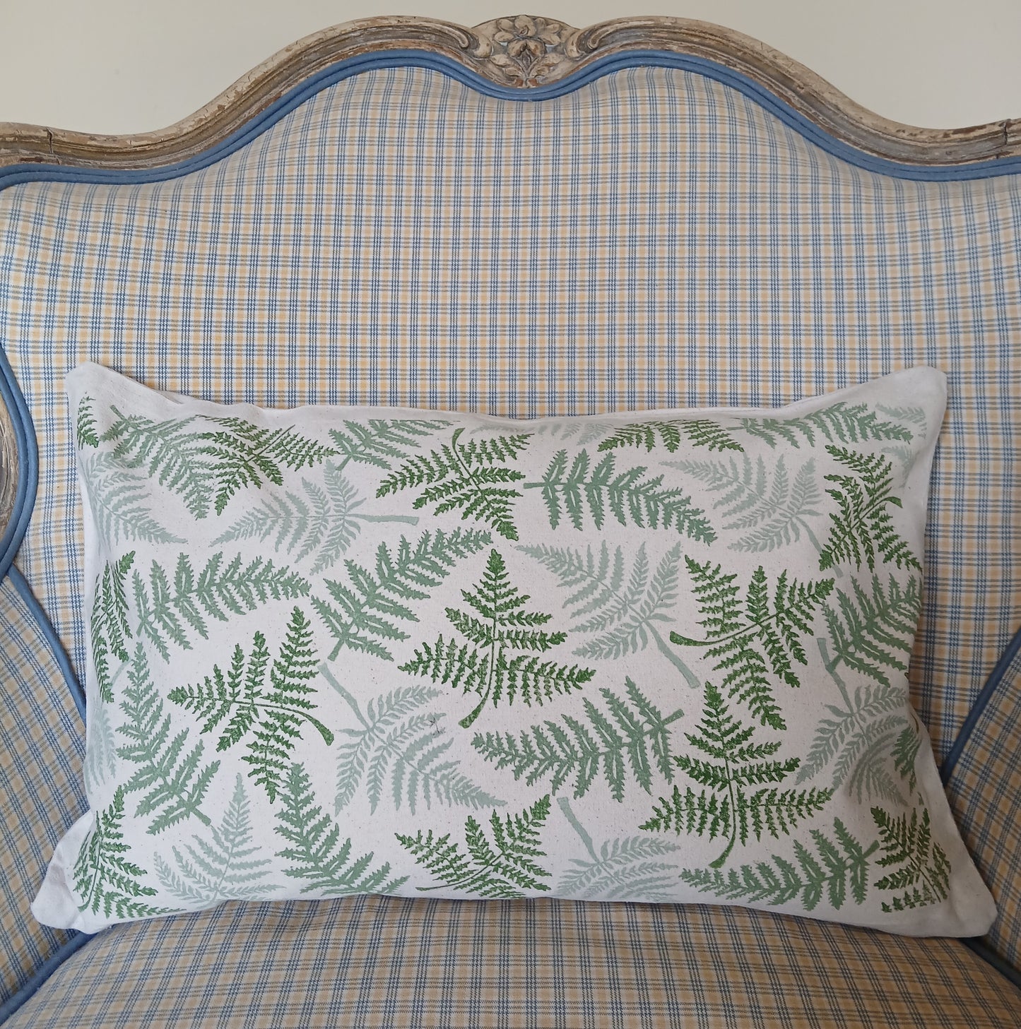 Ferns in three greens cushion cover
