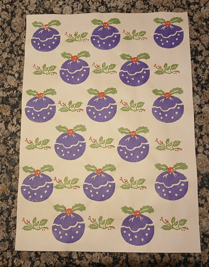 Christmas Puddings wrapping paper