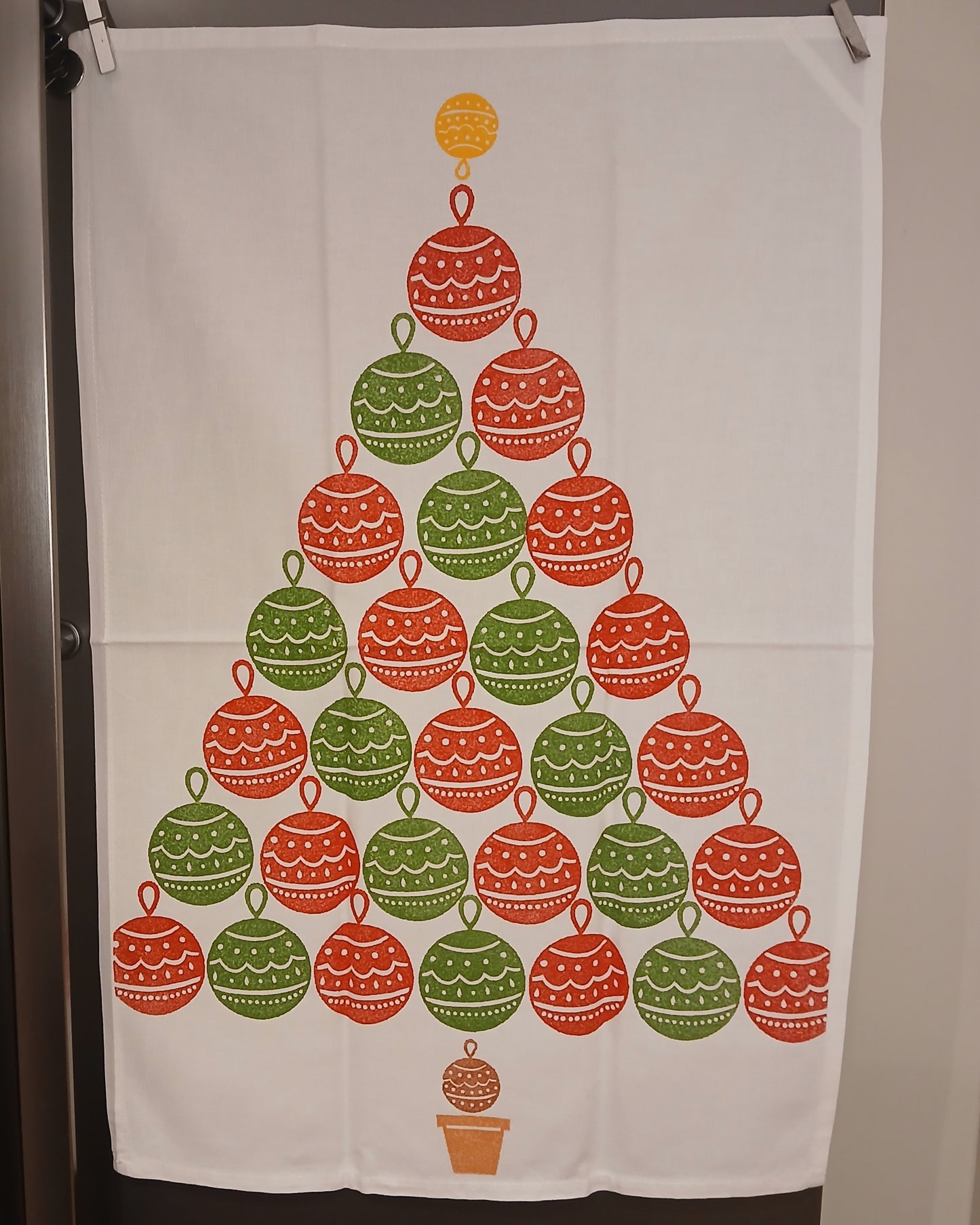Christmas Bauble Tree Tea Towel
