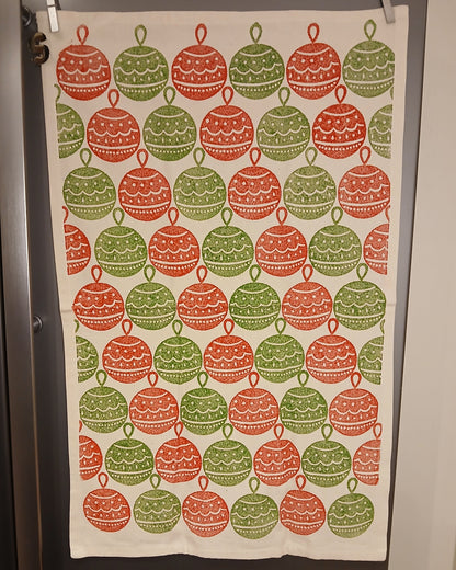 Christmas Baubles Tea Towel
