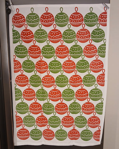 Christmas Baubles Tea Towel