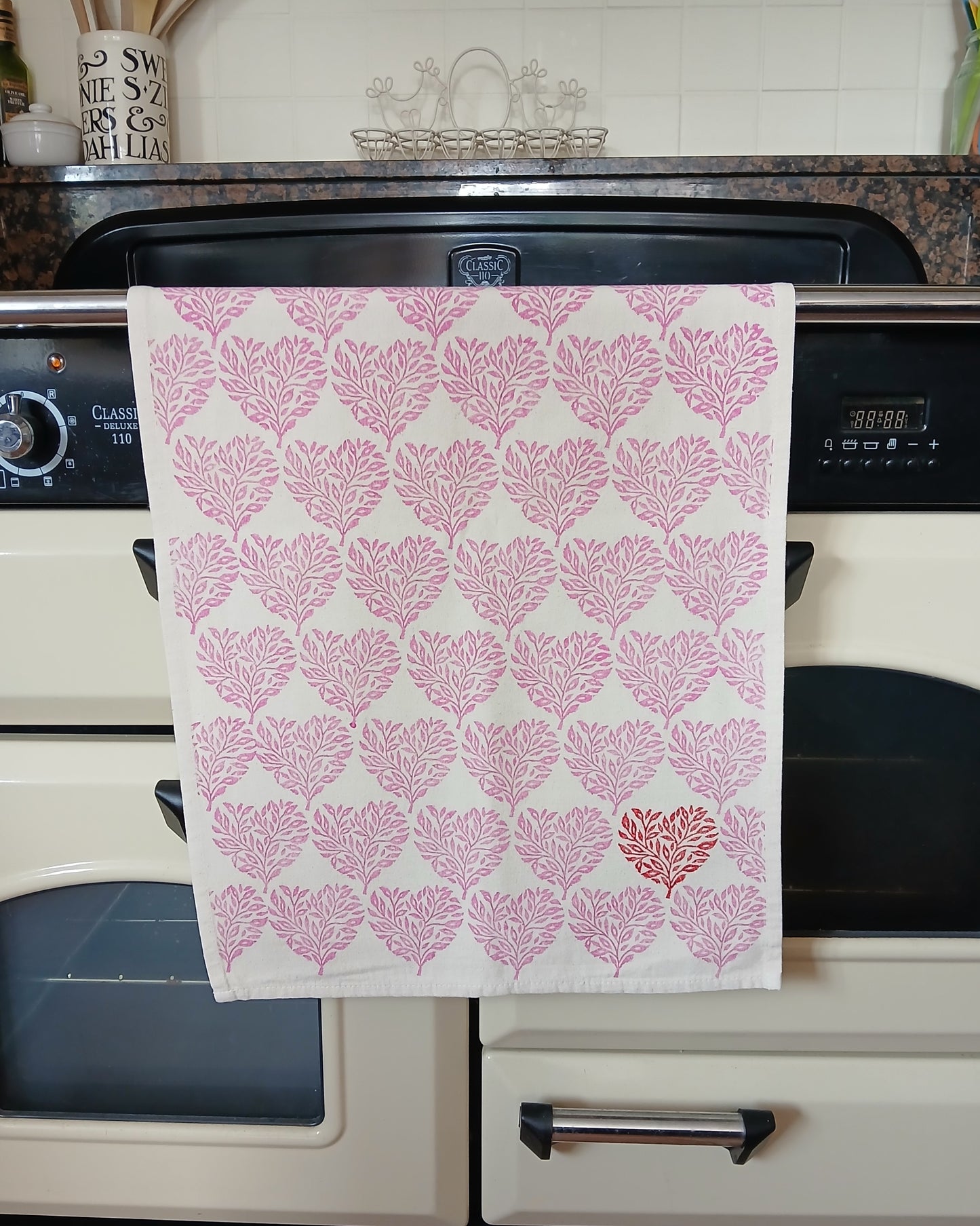 Filigree Hearts Tea Towel