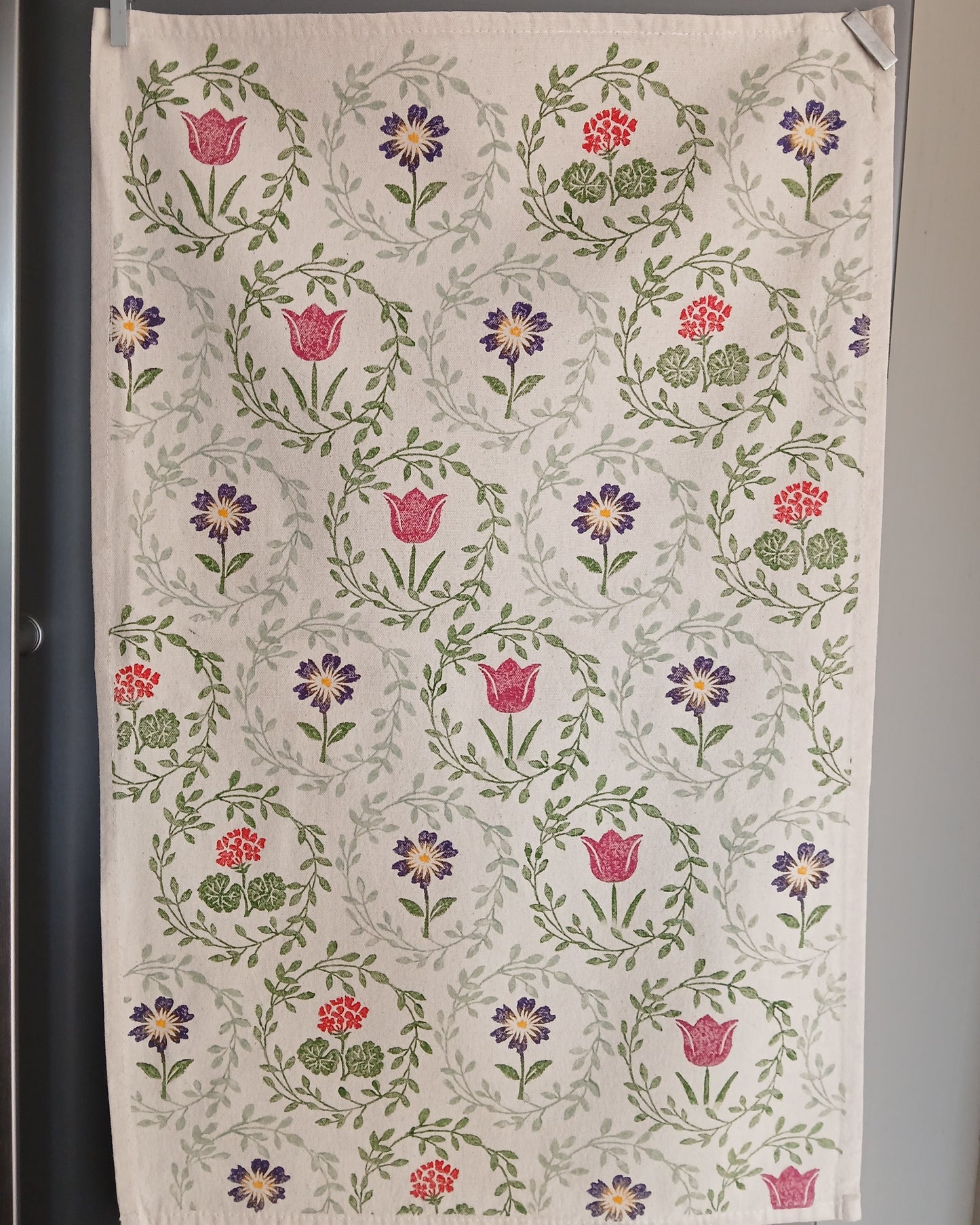 Flower Wreaths Tea Towel