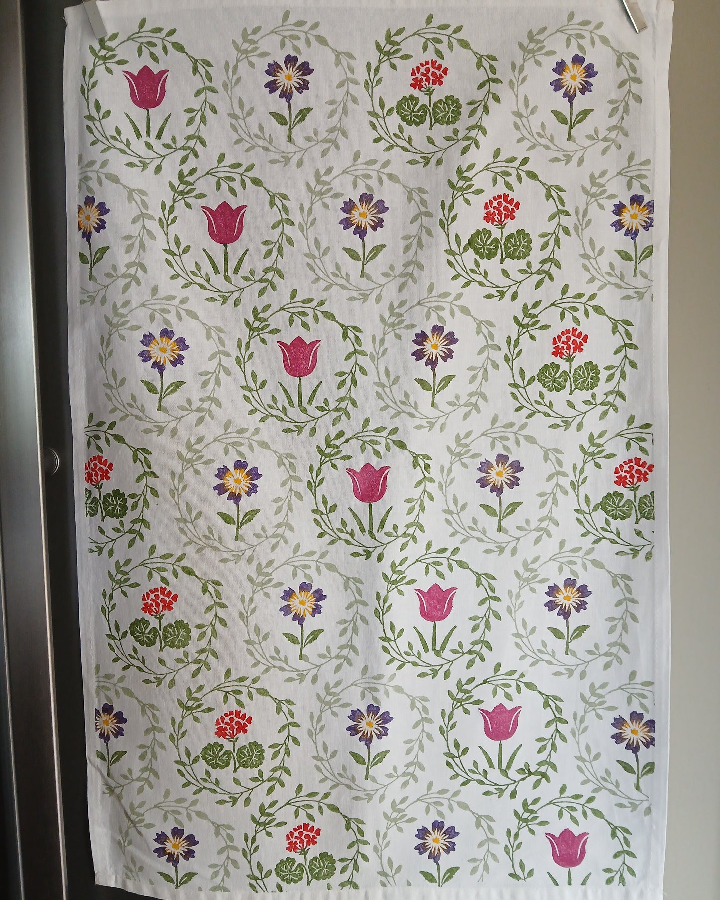 Flower Wreaths Tea Towel