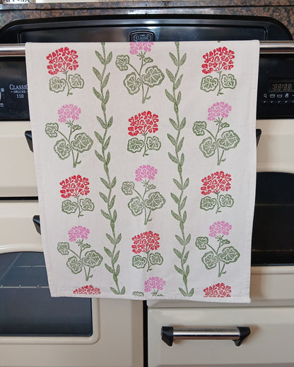 Geranium & Vine Tea Towel