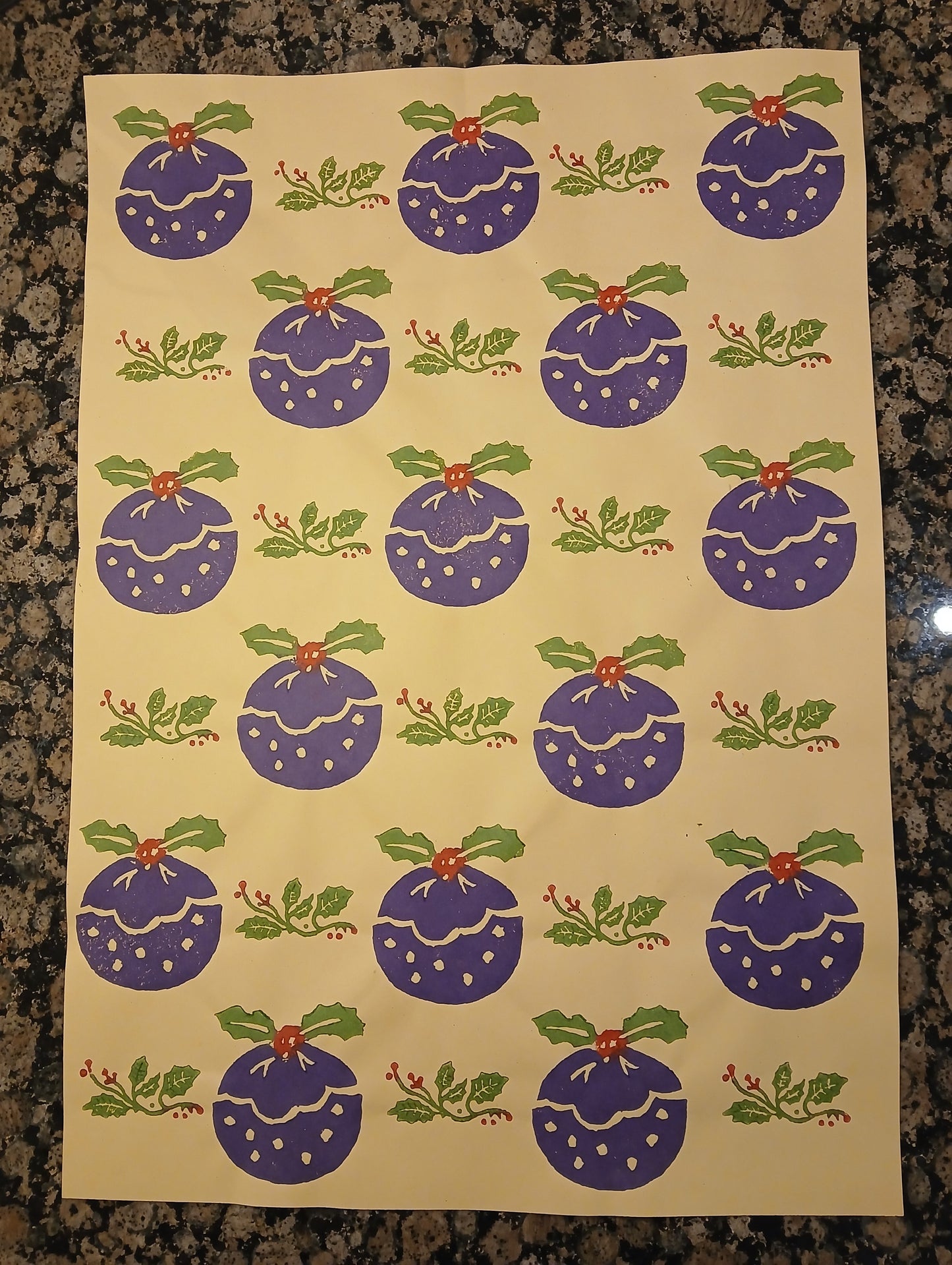 Christmas Puddings wrapping paper